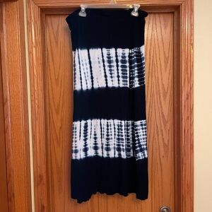 Tryst Blue and White Maxi Skirt